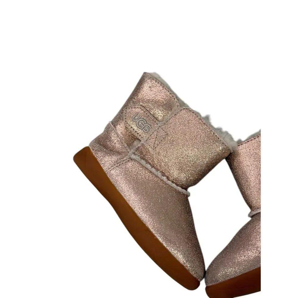 UGG Kids Keelan Metallic Glitter Fashion‎ Boot - Rose Gold - 1123351T Sz 6